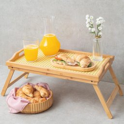 Bandeja Café da Manhã de Cama Bambu Palha com Pés Dobrável - 2