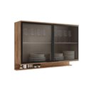 Ver imagem 1 de Armário Aéreo P/ Cozinha Alpha 2500 C/ 2 Portas C/ Vidro 120cm Freijo - Carraro