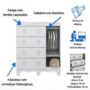 Ver imagem 4 de Cômoda Infantil Peroba New Uli 1 Porta 4 Gavetas