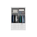 Ver imagem 4 de Guarda Roupa Solteiro 2 Portas de Correr e 6 Gavetas Chicago Cinamomo/off White - Tcil Móveis