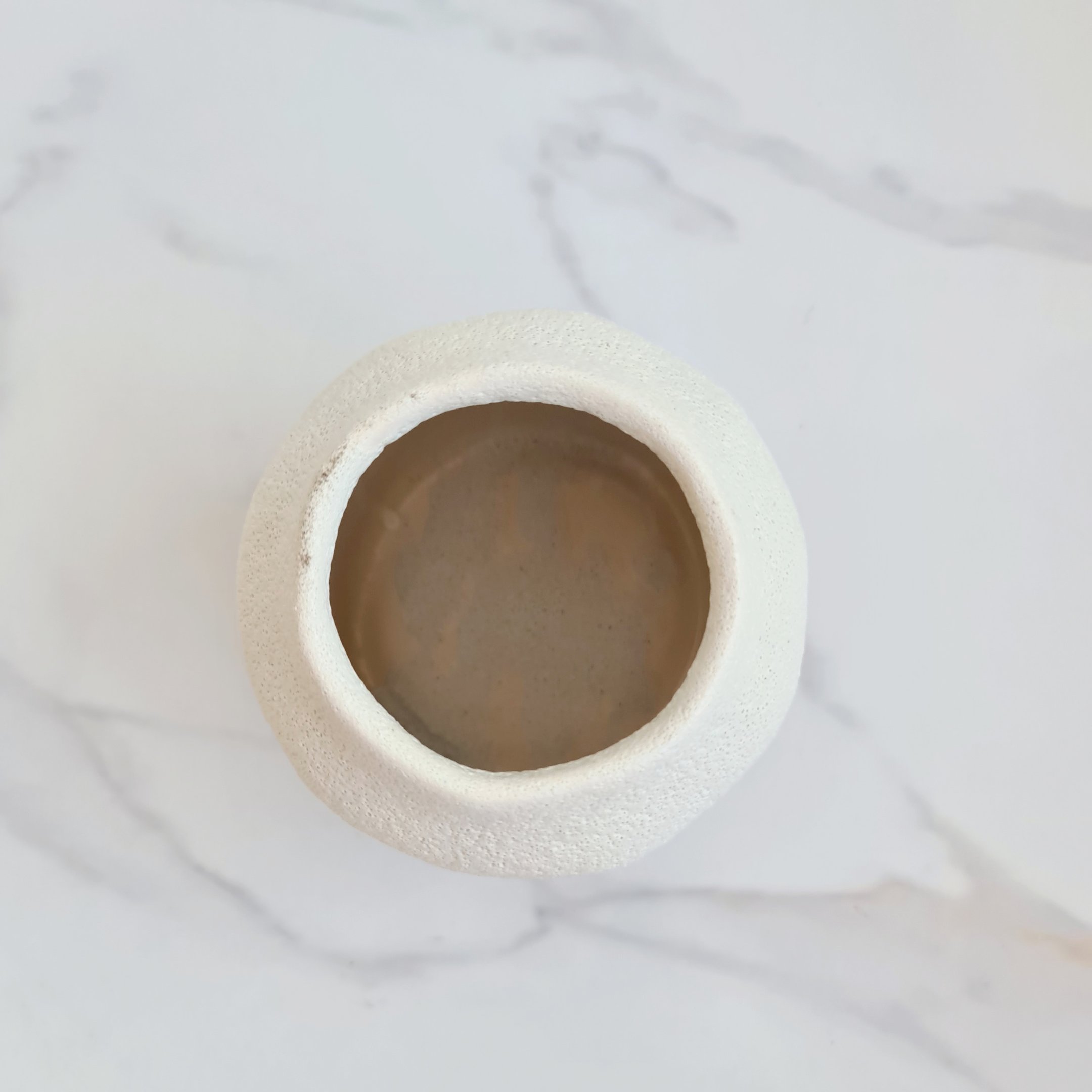 Vaso de Cerâmica Texturizado Branco 15,5 cm - 3