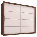 Ver imagem 1 de Guarda Roupa Casal Imperador Plus Jacarandá Off White – Zanzini