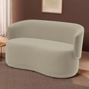Ver imagem 2 de Poltrona Namoradeira Aisha 02 Lugares Orgânica Suede Bege