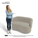 Ver imagem 6 de Poltrona Namoradeira Aisha 02 Lugares Orgânica Suede Bege