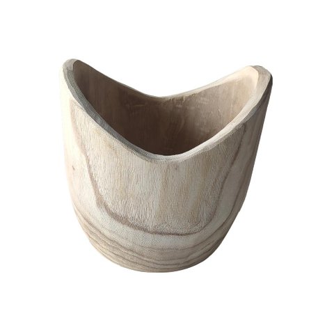 Vaso de Madeira Natural Palowina com Fenda 27x28cm