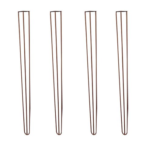 Kit 4 Pés de Metal 90 CM Hairpin Legs Aparador e Mesa de Canto Bronze Gran Belo Pés de Metal Hairpin