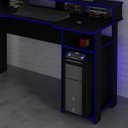 Ver imagem 7 de Mesa Gamer Escrivaninha com Porta Cpu 136cm Preto e Azul
