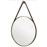 Espelho Redondo Adnet 45cm Moldura e Alça Couro Café + Suporte - 1