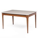Ver imagem 3 de Conjunto de Jantar Mesa 1,35 c/Vidro Addar 4 Cadeiras Saga - Linho Off White - Linked 02