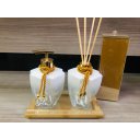 Ver imagem 1 de Kit Banheiro Dourado Aromatizador Porta Sabonete Luxo Casa