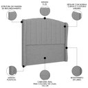 Ver imagem 3 de Cabeceira Casal King Cama Box 195cm Glenda I02 Linho Cinza - Mpozenato