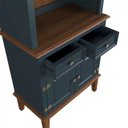 Ver imagem 2 de Arca e Oratório Cristaleira Madeira Maciça Rústico 4 Portas 2 Gavetas Azul Petróleo - Apaixone & Decore