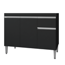 Ver imagem 1 de Balcão Gabinete de Cozinha 3 Portas 100cm Tatiane sem Tampo:preto