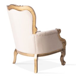 Kit 2 Poltronas Clássicas Decorativa Imperador Dourado Envelhecido e Bege Soberati Poltrona Clássica - 3