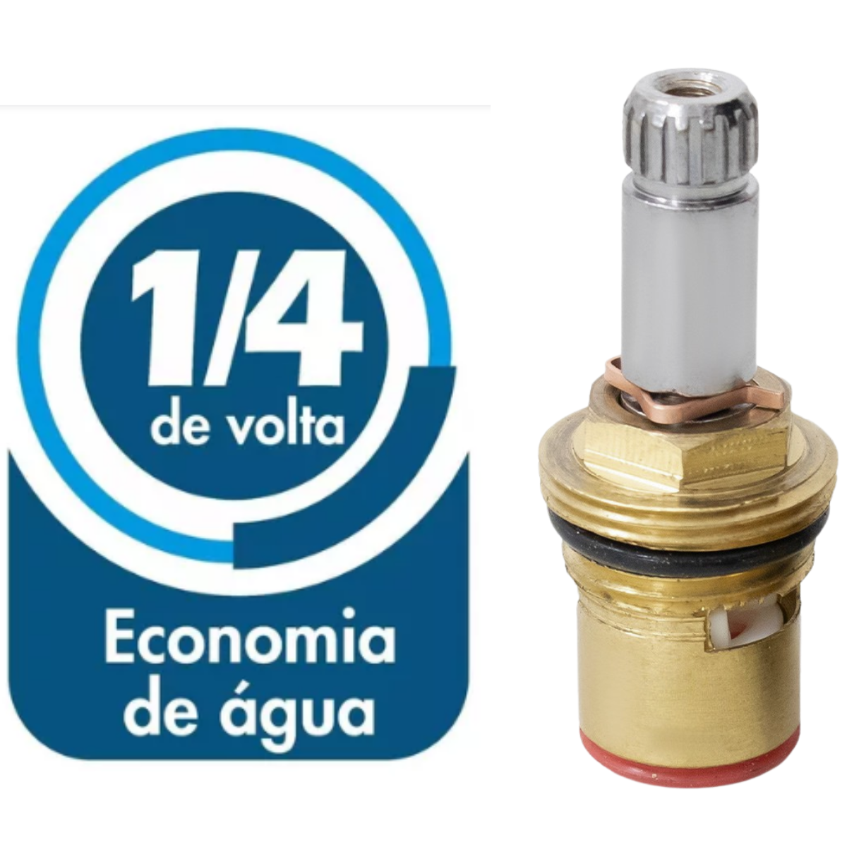 4 Reparo Torneira Mecanismo Ceramico Cartucho M18 1/4 Volta:cromado - 5