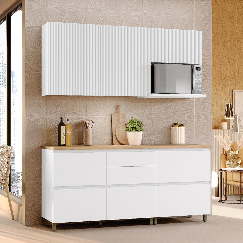 Cozinha 4 Peças Ripado Rainha 100 Mdf - 1