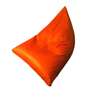 Puff Pera Triangular Corino Cheio Conforto Almofadão Gigante Hall de Entrada Eventos - Laranja