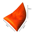 Ver imagem 2 de Puff Pera Triangular Corino Cheio Conforto Almofadão Gigante Hall de Entrada Eventos - Laranja