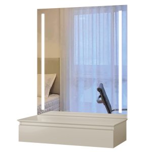 Penteadeira Camarim Paris com Espelho Led Mavaular:off White
