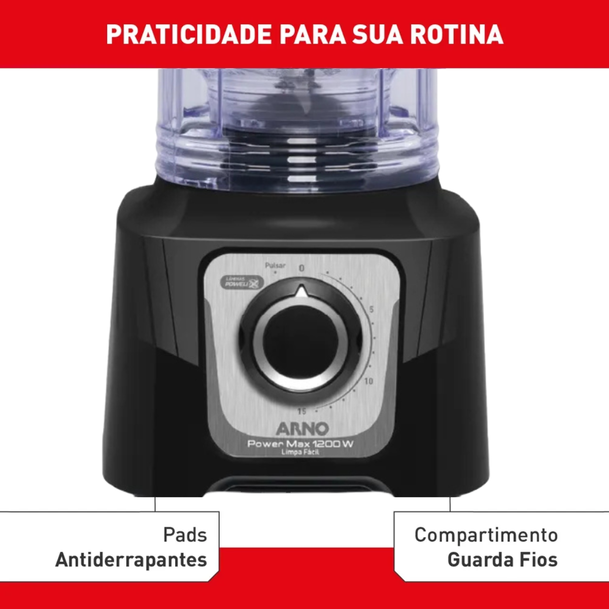 Liquidificador Power Max Limpa Facil 1200w 110v - 8