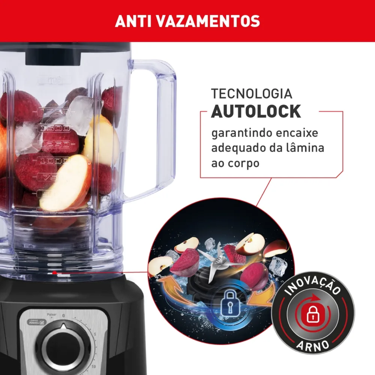 Liquidificador Power Max Limpa Facil 1200w 110v - 7