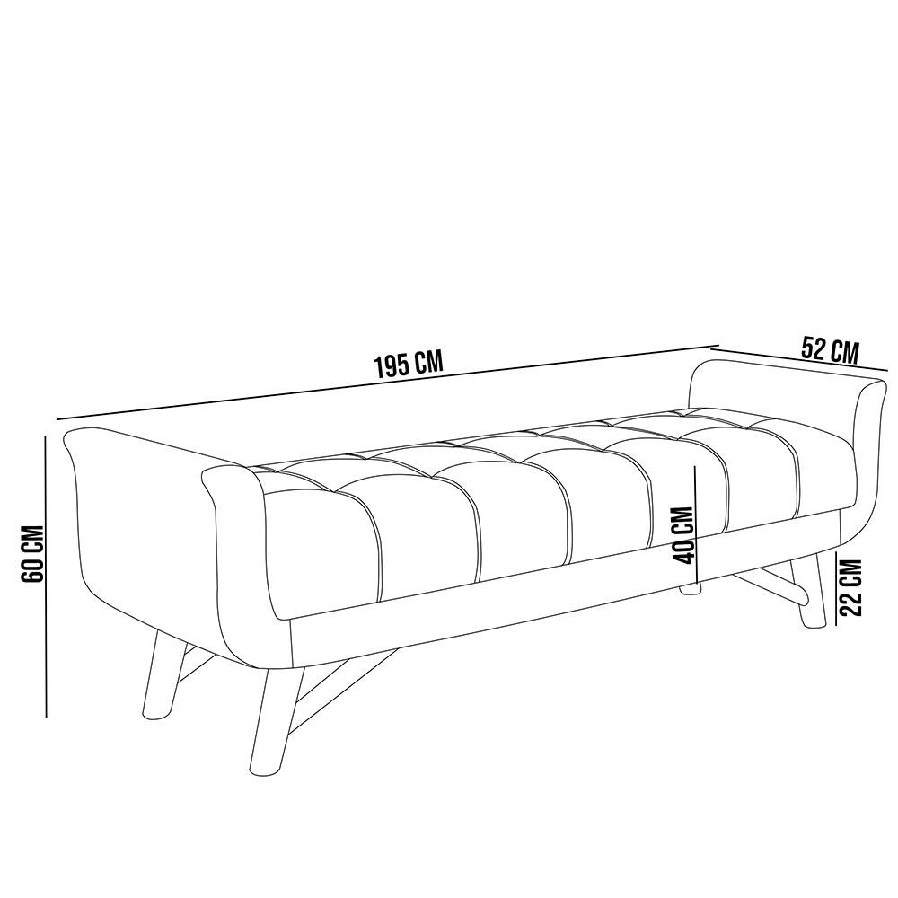 Kit Cabeceira Cama Box Paris 195 Cm com Puff Recamier Itália P05 Bouclê Oliva - Lyam Decor - 7