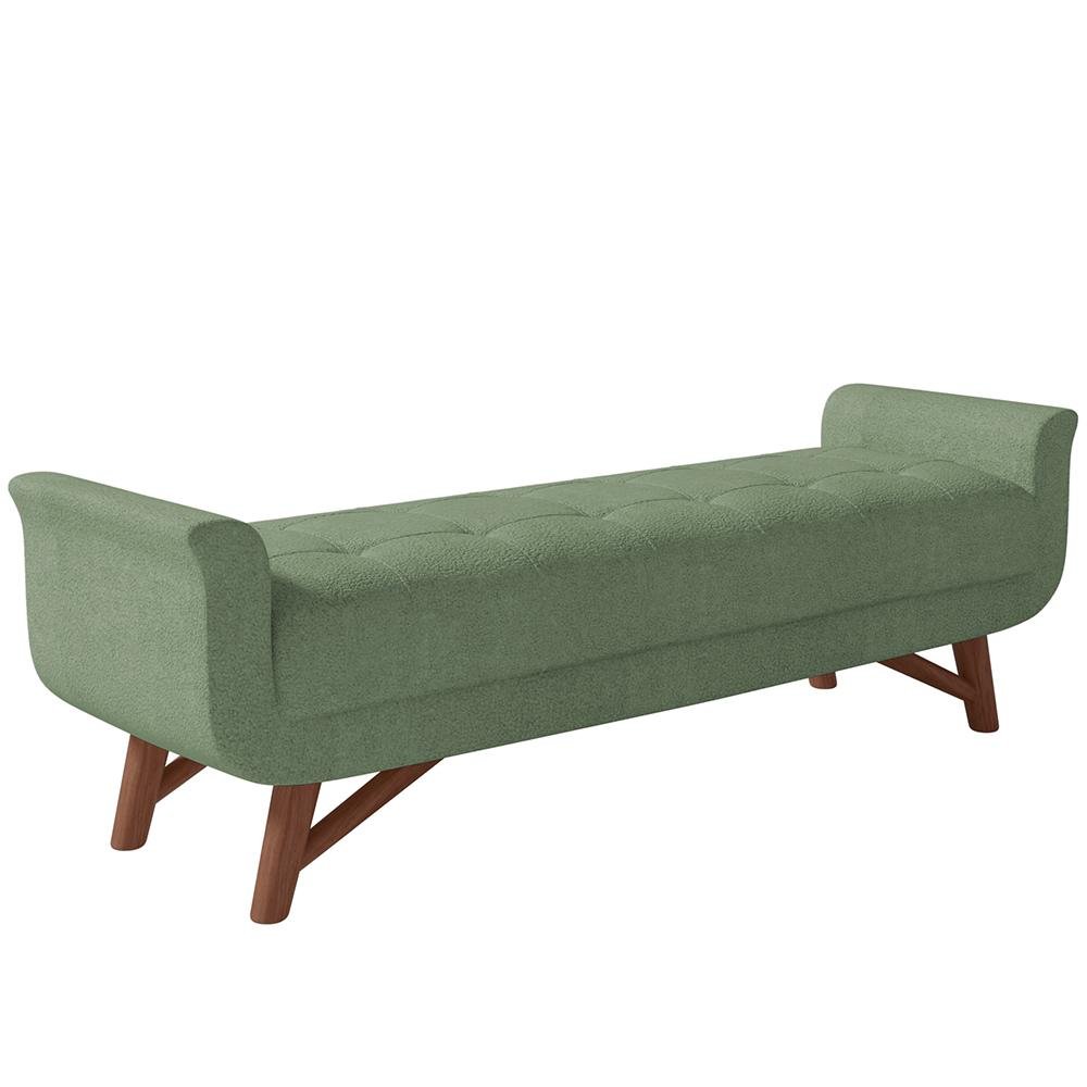 Kit Cabeceira Cama Box Paris 195 Cm com Puff Recamier Itália P05 Bouclê Oliva - Lyam Decor - 9