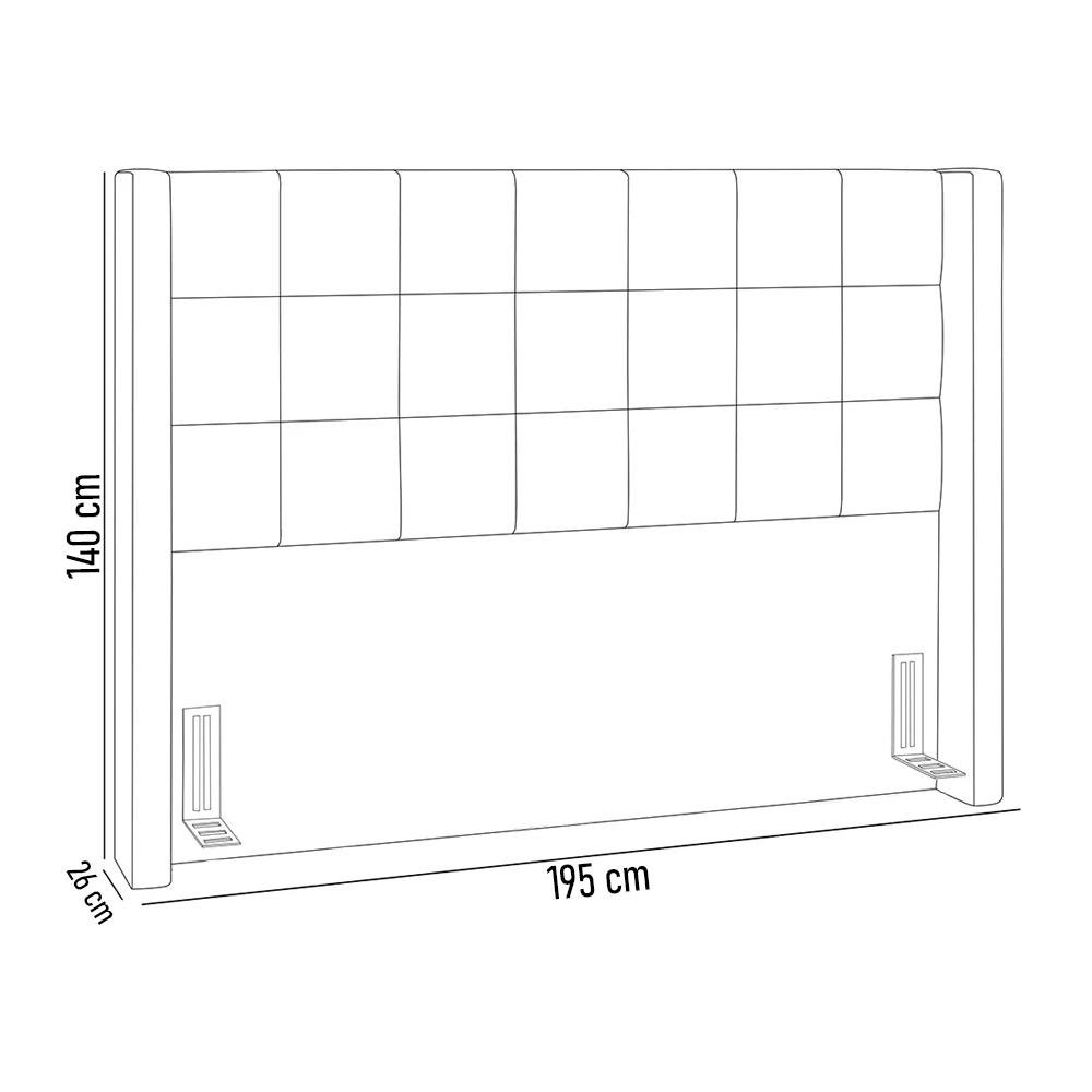 Kit Cabeceira Cama Box Paris 195 Cm com Puff Recamier Itália P05 Bouclê Oliva - Lyam Decor - 6