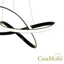 Ver imagem 4 de Lustre Led Luxo Moderno 45w 50 Cm Preto C/ Controle