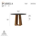 Ver imagem 2 de Mesa de Jantar Isabela 100x100 cm com Vidro Cinamomo Preto - New Ceval