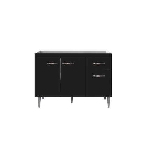 Balcão Gabinete para Pia Gabriela sem Tampo 120cm 3 Portas 1 Gaveta - Ajl Móveis Balcão Gabinete Par