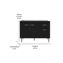Ver imagem 2 de Balcão Gabinete para Pia Gabriela sem Tampo 120cm 3 Portas 1 Gaveta - Ajl Móveis Balcão Gabinete Par