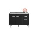 Ver imagem 3 de Balcão Gabinete para Pia Gabriela sem Tampo 120cm 3 Portas 1 Gaveta - Ajl Móveis Balcão Gabinete Par