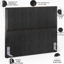 Ver imagem 4 de Cabeceira Box King Com Tachas 195 cm Vicenza L02 Linho Chumbo - Lyam Decor