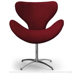 Cadeira Decorativa Poltrona Egg Bordô Com Base Giratória - 1