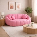 Ver imagem 1 de Namoradeira Concha Decorativa 190cm Sala Suede:rosa/liso
