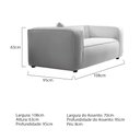 Ver imagem 4 de Kit Sofá 3 Lugares 200cm e Poltrona Decorativa Escritório Orgânico Cecília Linho Cinza Claro - Amare