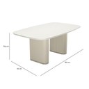 Ver mais imagens de Mesa de Jantar Retangular com Vidro para 6 Lugares Lintz 184 cm Off White Fosco com PU Bege
