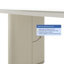 Ver imagem 6 de Mesa de Jantar Retangular com Vidro para 6 Lugares Lintz 184 cm Off White Fosco com PU Bege