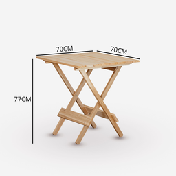 Mesa Dobrável 70x70 em Madeira Eucalipto sem Pintura Marcenaria Real - 2