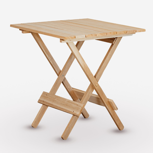 Mesa Dobrável 70x70 em Madeira Eucalipto sem Pintura Marcenaria Real