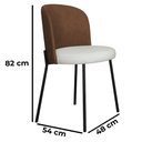 Ver imagem 3 de Cadeira Decorativa Sala de Jantar Elegance Base Preta Courino Caramelo /bege - Montanaris Decor