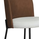 Ver imagem 5 de Cadeira Decorativa Sala de Jantar Elegance Base Preta Courino Caramelo /bege - Montanaris Decor