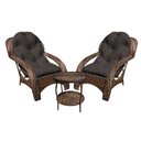 Ver imagem 1 de Conjunto de Poltronas Fibra Sintética Espreguiçadeira - 2 Poltronas + Mesa de Centro - Tecido Duna M