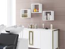Ver imagem 4 de Kit 3 Nichos Decorativo de Parede Quadrado Branco - Ajl Móveis Kit Nicho