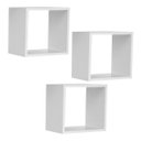 Ver imagem 3 de Kit 3 Nichos Decorativo de Parede Quadrado Branco - Ajl Móveis Kit Nicho