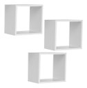 Ver imagem 3 de Kit 3 Nichos Decorativo de Parede Quadrado Branco - Ajl Móveis Kit Nicho