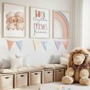 Ver imagem 2 de Kit 3 Quadros Decorativos Infantil | Irmãos - Ovelhinhas Baby NO2 - 30x40 - Moldura Madeira