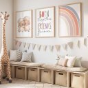 Ver imagem 3 de Kit 3 Quadros Decorativos Infantil | Irmãos - Ovelhinhas Baby NO2 - 30x40 - Moldura Madeira