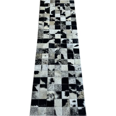 Tapete de Couro Preto Branco Salino Amarelo 0,50x1,50 S/b